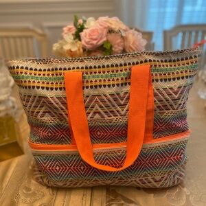 Orange large beach bag